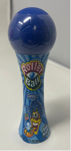 Golosina con bola giratoria Happiness USA (Roller Ball Candy) retirada del mercado (anverso)