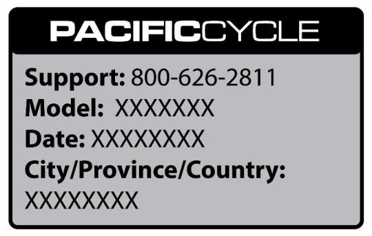 Etiqueta de servicio de las bicicletas eléctricas Minaret de Ascend retiradas del mercado 