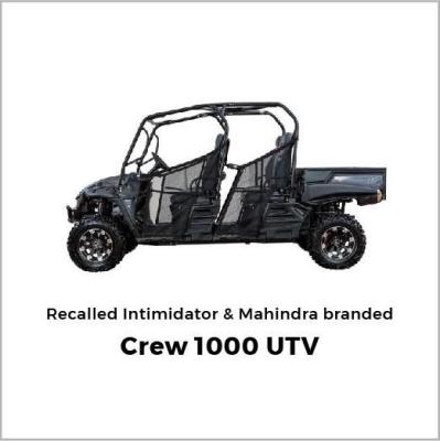 Vehículo utilitario Intimidator & Mahindra Crew 1000 retirado del mercado