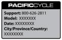 Etiqueta de servicio de las bicicletas eléctricas Minaret de Ascend retiradas del mercado 