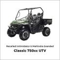 Vehículo utilitario Intimidator & Mahindra Classic 750 cc de retirado del mercado
