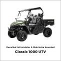 Vehículo utilitario Intimidator & Mahindra Classic 1000 retirado del mercado